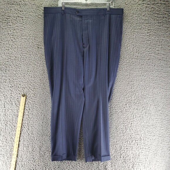 Jos. A. Bank Suit Mens 48R 43x28 Navy Blue Pinstriped Wool Reserve Two Piece - Picture 12 of 16
